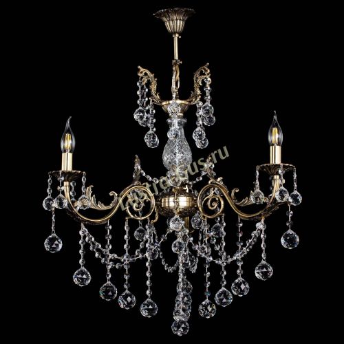 Люстра бронзовая Кассандра Алфея №3/1 шар в Самаре Гусь Хрустальный