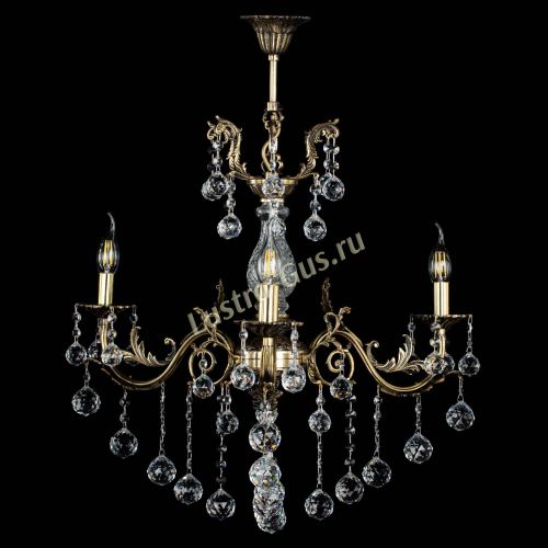 Люстра бронзовая Кассандра Алфея №3/2 шар в Самаре Гусь Хрустальный