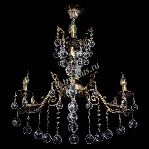 Люстра бронзовая Кассандра Алфея №3/2 шар в Самаре Гусь Хрустальный