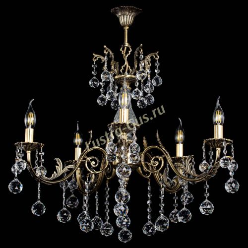 Люстра бронзовая Кассандра Алфея №5/2 шар в Самаре Гусь Хрустальный