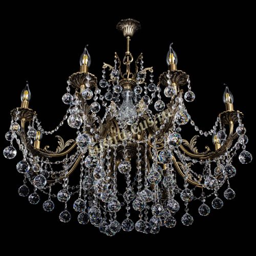 Люстра бронзовая Кассандра Алфея №8/1 шар в Самаре Гусь Хрустальный