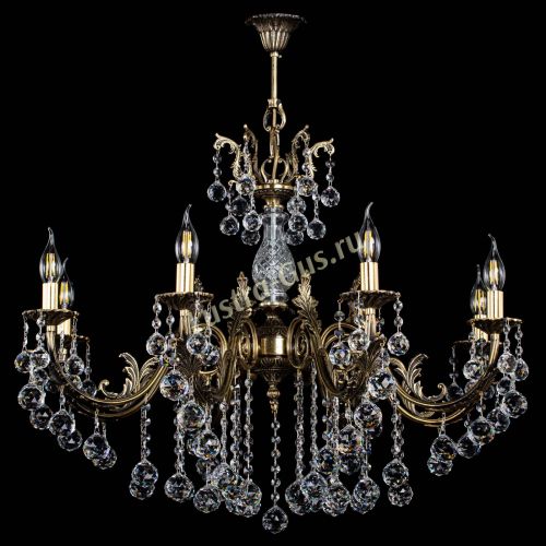 Люстра бронзовая Кассандра Алфея №8/2 шар в Самаре Гусь Хрустальный