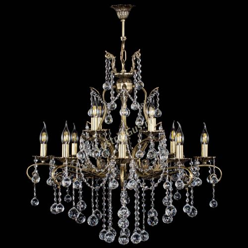 Люстра бронзовая Мелания №12/2 шар в Самаре Гусь Хрустальный