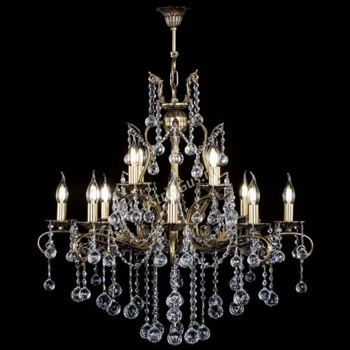 Люстра бронзовая Мелания №12/2 шар в Самаре Гусь Хрустальный