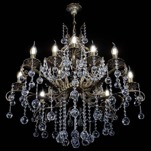 Люстра бронзовая Мелания №12/2 шар в Самаре Гусь Хрустальный