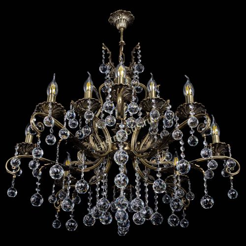 Люстра бронзовая Мелания №12/1 шар в Самаре Гусь Хрустальный