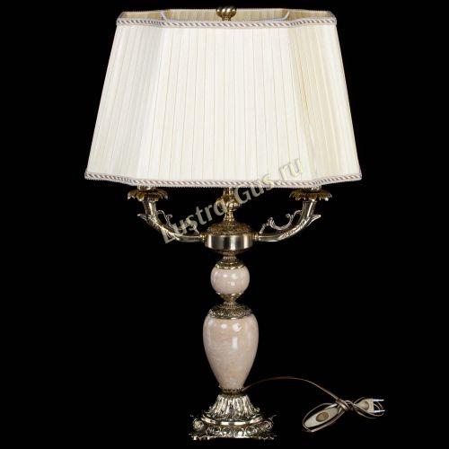 Бронзовая настольная лампа Антик №2 с камнем в Самаре Гусь Хрустальный