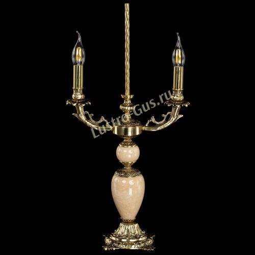 Бронзовая настольная лампа Антик №2 с камнем в Самаре Гусь Хрустальный