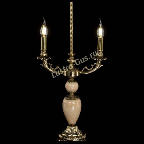 Бронзовая настольная лампа Антик №2 с камнем в Самаре Гусь Хрустальный