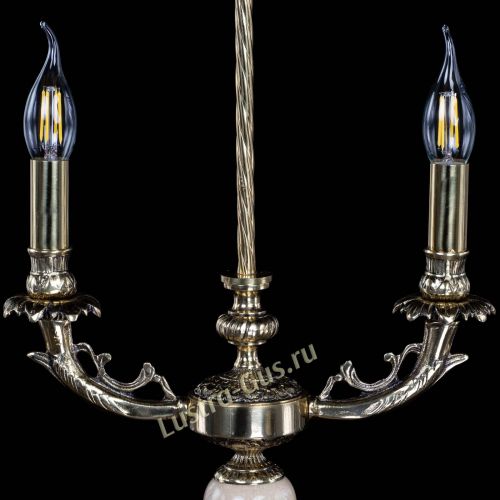 Бронзовая настольная лампа Антик №2 с камнем в Самаре Гусь Хрустальный