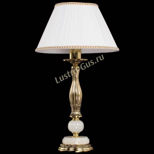 Бронзовая настольная лампа Оникс №1 с абажуром в Самаре Гусь Хрустальный