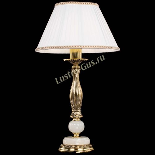 Бронзовая настольная лампа Оникс №1 с абажуром в Самаре Гусь Хрустальный