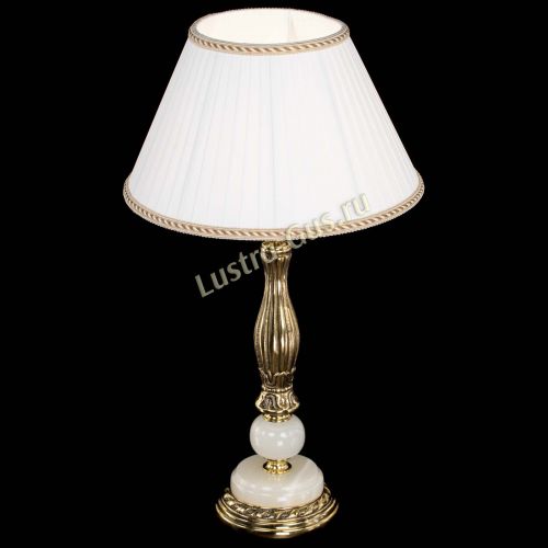 Бронзовая настольная лампа Оникс №1 с абажуром в Самаре Гусь Хрустальный
