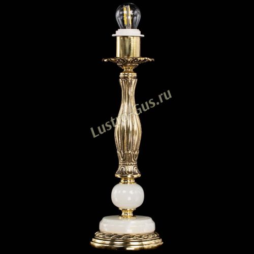 Бронзовая настольная лампа Оникс №1 с абажуром в Самаре Гусь Хрустальный