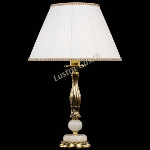 Бронзовая настольная лампа Оникс №1 с большим абажуром в Самаре Гусь Хрустальный