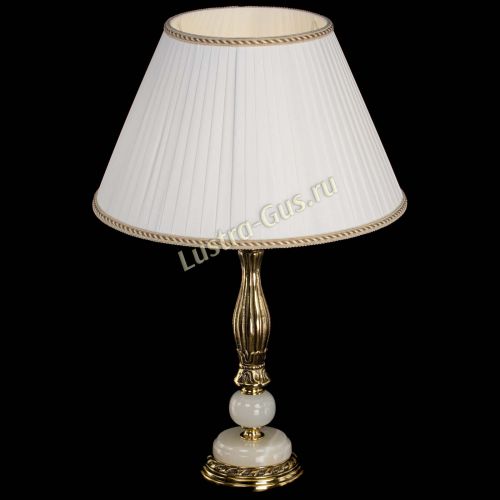 Бронзовая настольная лампа Оникс №1 с большим абажуром в Самаре Гусь Хрустальный