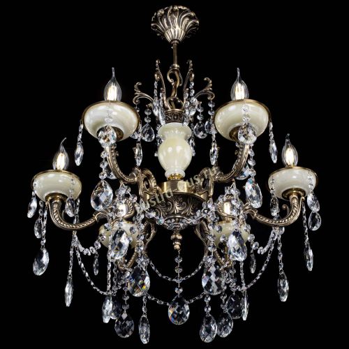 Люстра бронзовая Оникс белый №6/1 баден в Самаре Гусь Хрустальный