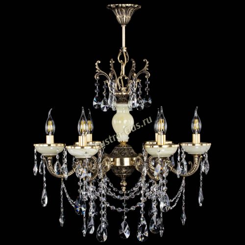 Люстра бронзовая Оникс белый №6/1 лучик в Самаре Гусь Хрустальный