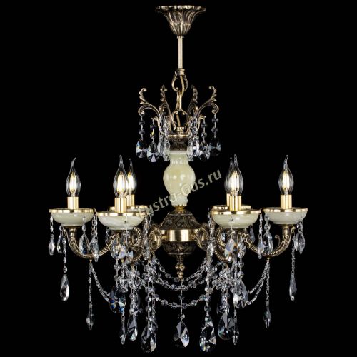 Люстра бронзовая Оникс белый №6/1 лучик в Самаре Гусь Хрустальный