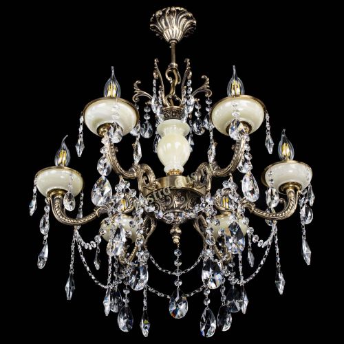 Люстра бронзовая Оникс белый №6/1 лучик в Самаре Гусь Хрустальный