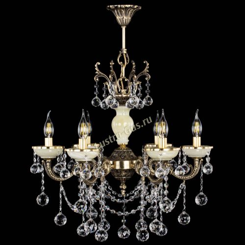 Люстра бронзовая Оникс белый №6/1 шар в Самаре Гусь Хрустальный