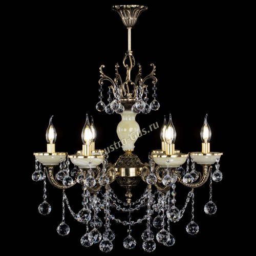 Люстра бронзовая Оникс белый №6/1 шар в Самаре Гусь Хрустальный
