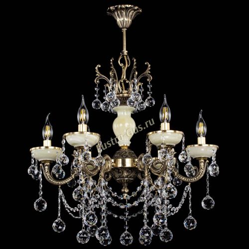 Люстра бронзовая Оникс белый №6/1 шар в Самаре Гусь Хрустальный