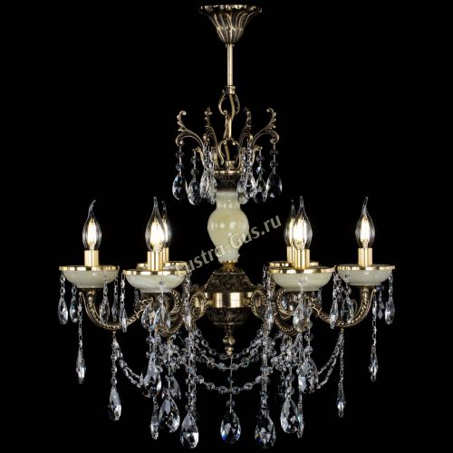 Люстра бронзовая Оникс белый №6/1 журавлик в Самаре Гусь Хрустальный