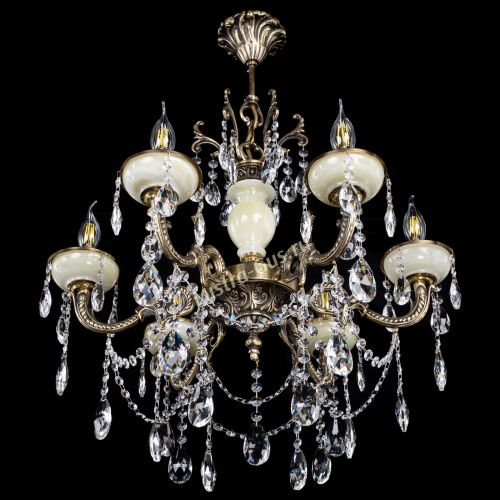 Люстра бронзовая Оникс белый №6/1 журавлик в Самаре Гусь Хрустальный