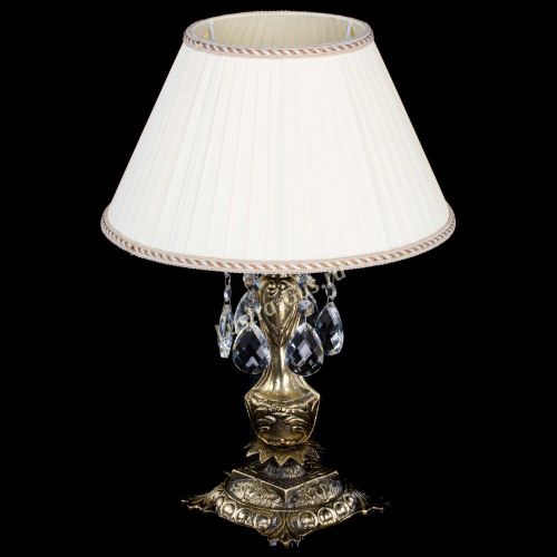 Бронзовая настольная лампа Антик №1 Баден с абажуром в Самаре Гусь Хрустальный