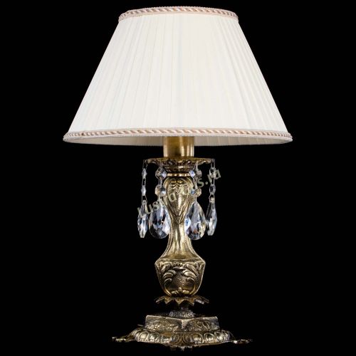 Бронзовая настольная лампа Антик №1 Журавлик с абажуром в Самаре Гусь Хрустальный