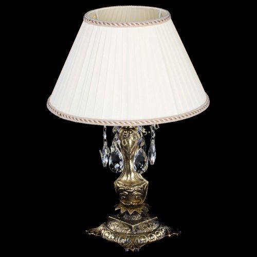 Бронзовая настольная лампа Антик №1 Журавлик с абажуром в Самаре Гусь Хрустальный