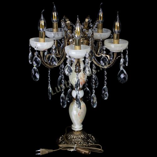 Настольная лампа Антик №5 с камнем в Самаре Гусь Хрустальный