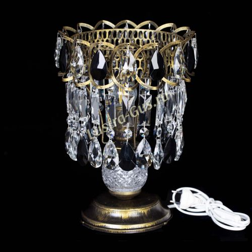 Настольная лампа Астра №1 под бронзу Черная в Самаре Гусь Хрустальный