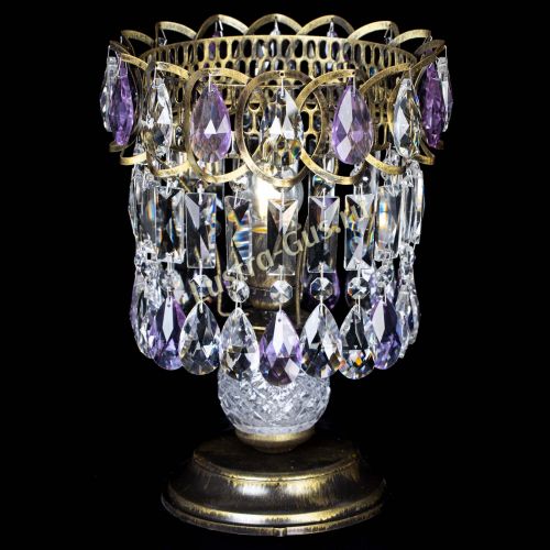 Настольная лампа Астра №1 под бронзу Фиолетовая в Самаре Гусь Хрустальный