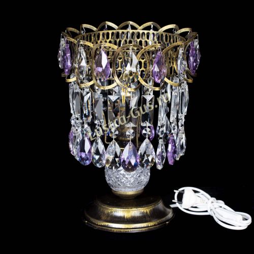 Настольная лампа Астра №1 под бронзу Фиолетовая в Самаре Гусь Хрустальный