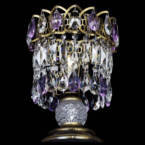 Настольная лампа Астра №1 под бронзу Фиолетовая в Самаре Гусь Хрустальный