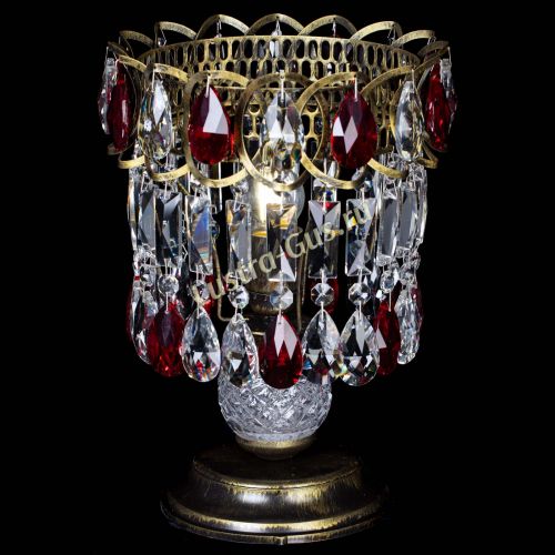 Настольная лампа Астра №1 под бронзу Красная в Самаре Гусь Хрустальный