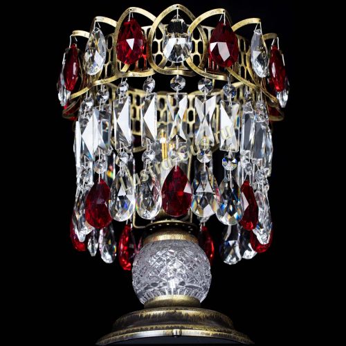 Настольная лампа Астра №1 под бронзу Красная в Самаре Гусь Хрустальный