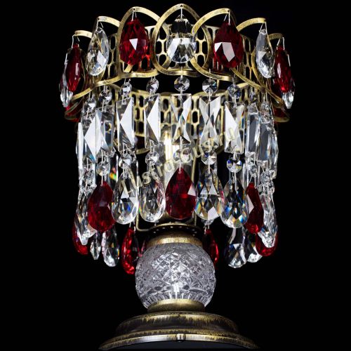 Настольная лампа Астра №1 под бронзу Красная в Самаре Гусь Хрустальный