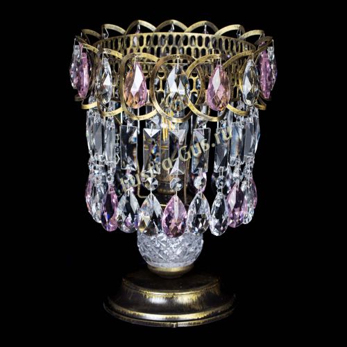 Настольная лампа Астра №1 под бронзу Розовая в Самаре Гусь Хрустальный