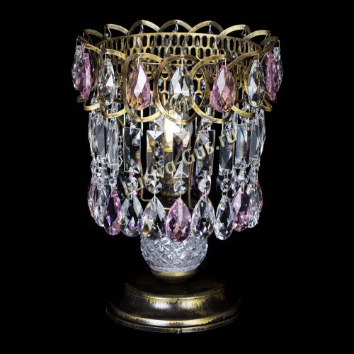 Настольная лампа Астра №1 под бронзу Розовая в Самаре Гусь Хрустальный