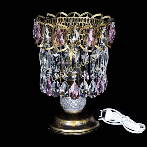 Настольная лампа Астра №1 под бронзу Розовая в Самаре Гусь Хрустальный