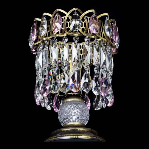 Настольная лампа Астра №1 под бронзу Розовая в Самаре Гусь Хрустальный