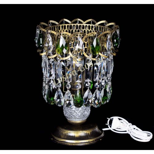 Настольная лампа Астра №1 под бронзу Зеленая в Самаре Гусь Хрустальный