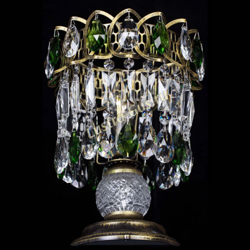 Настольная лампа Астра №1 под бронзу Зеленая в Самаре Гусь Хрустальный