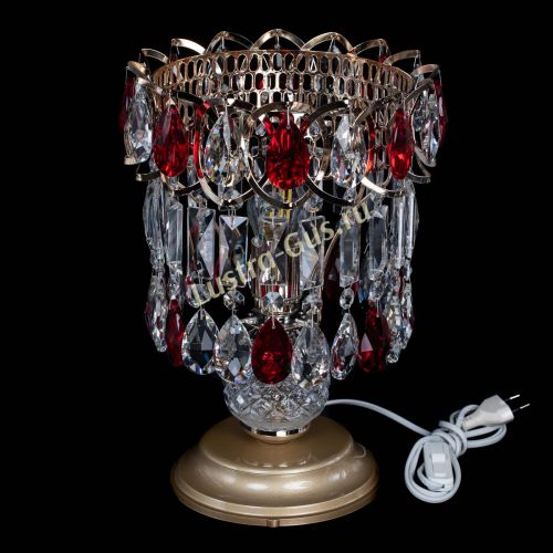Настольная лампа Астра №1 красная в Самаре Гусь Хрустальный
