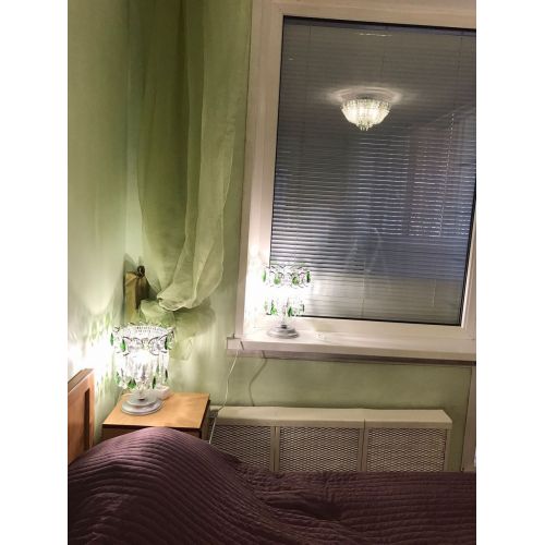 Настольная лампа Астра №1 зеленая в Самаре Гусь Хрустальный