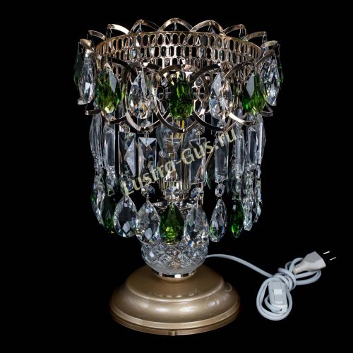 Настольная лампа Астра №1 зеленая в Самаре Гусь Хрустальный