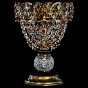  Настольная лампа Астра ажур №1 под бронзу Чайная